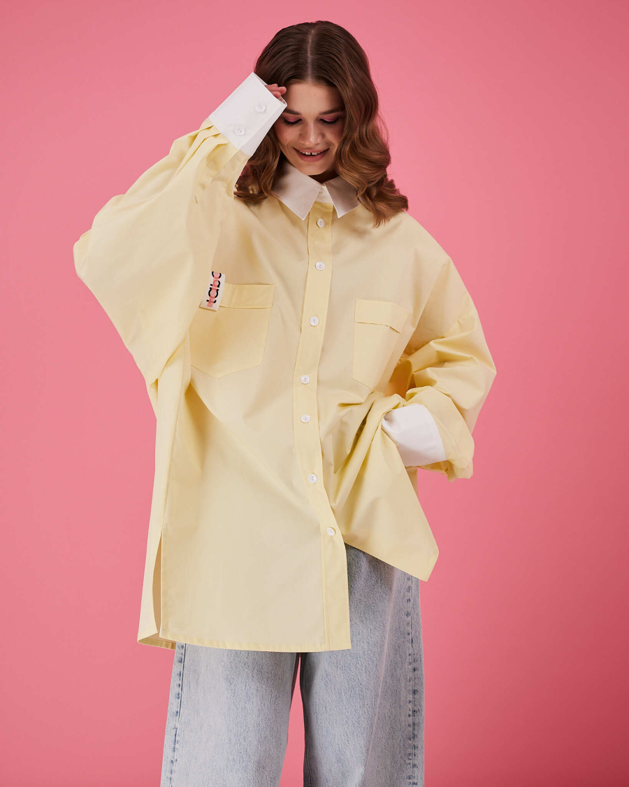 Рубашка макси оверсайз #23 TABOO, цвет: Желтый, Rub23 купить онлайн