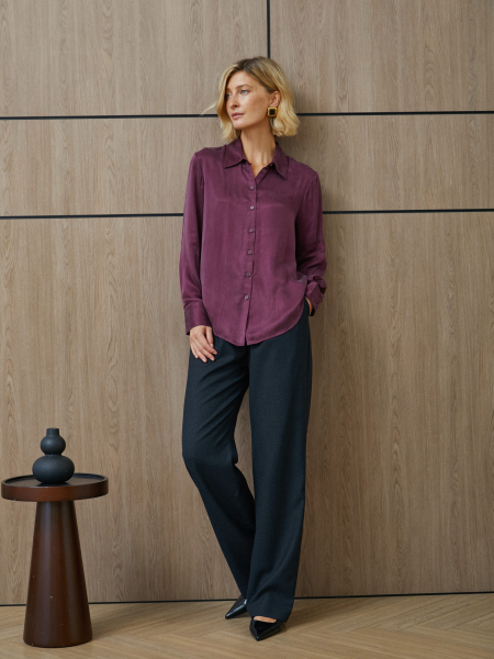 Рубашка Basic (купра) Marou, цвет: Бордовый, Mar3_2604 купить онлайн