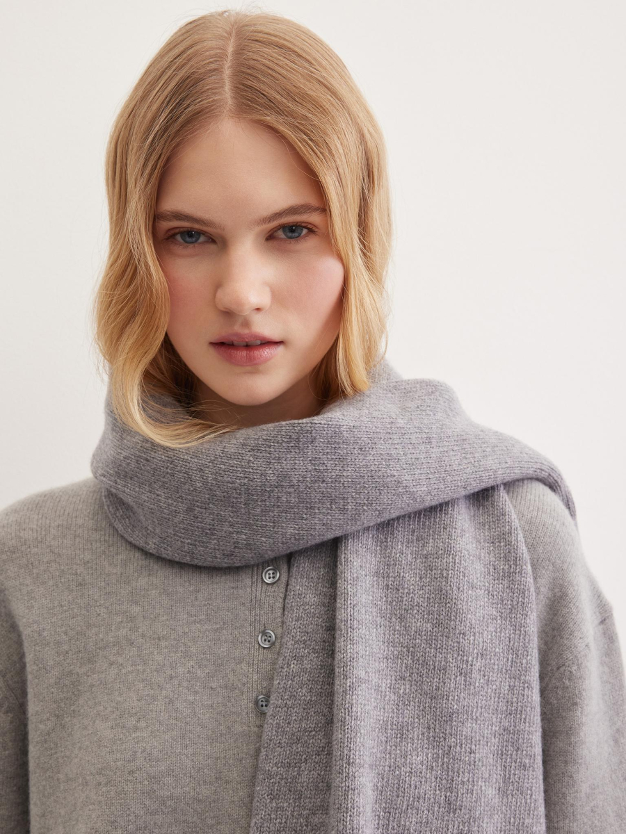 Шарф из шерсти мериноса и кашемира Chaika, цвет: графитовый AW25SF02-14 купить онлайн