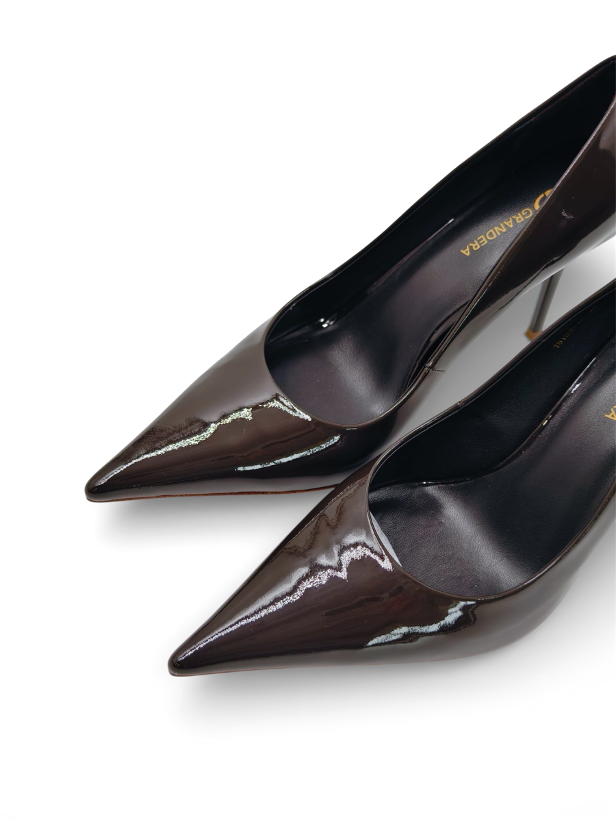 Туфли на каблуке из натуральной кожи GRANDERA, цвет: серый 18132-1a-28 (991) купить онлайн