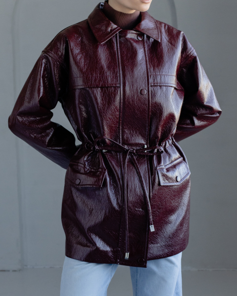 Парка из экокожи VLVT, цвет: Бордовый, 00-00005295 купить онлайн