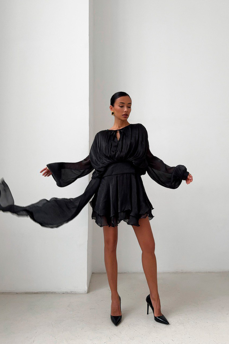 Платье из органзы SODAMODA, цвет: Черный, 15715 купить онлайн