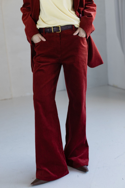 Брюки из вельвета прямые VLVT, цвет: терракотовый, 00-00005358 купить онлайн