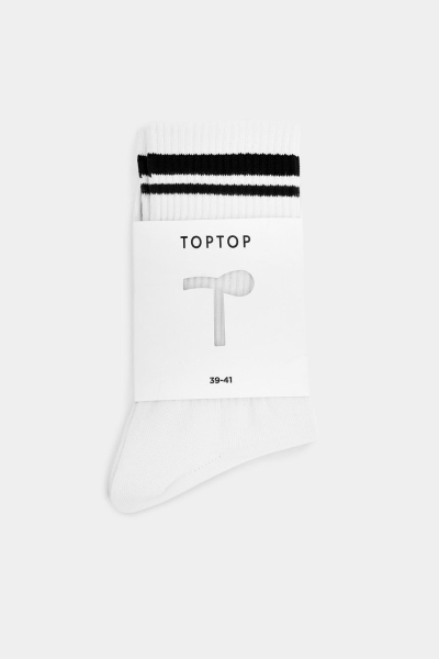 Носки из смесового хлопка TOPTOP, цвет: белый с принтом TT.082.14003.102 купить онлайн