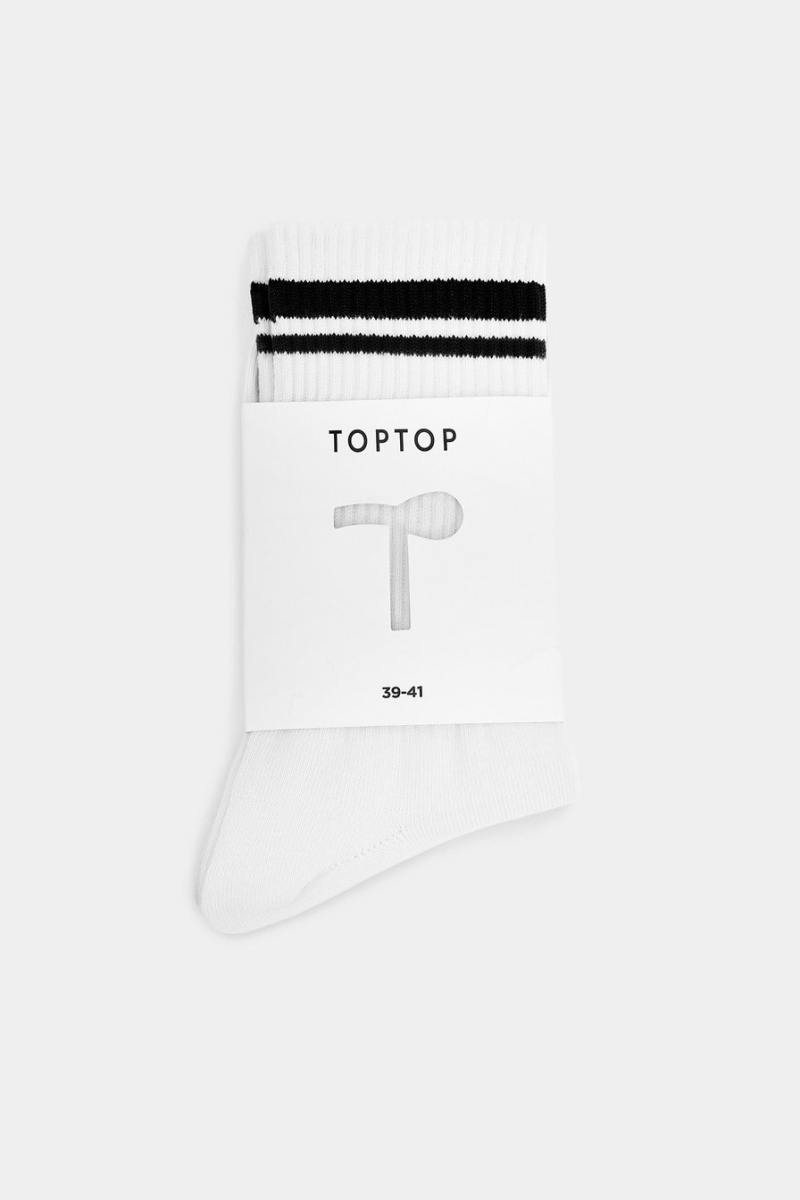 Носки из смесового хлопка TOPTOP, цвет: белый с принтом TT.082.14003.102 купить онлайн