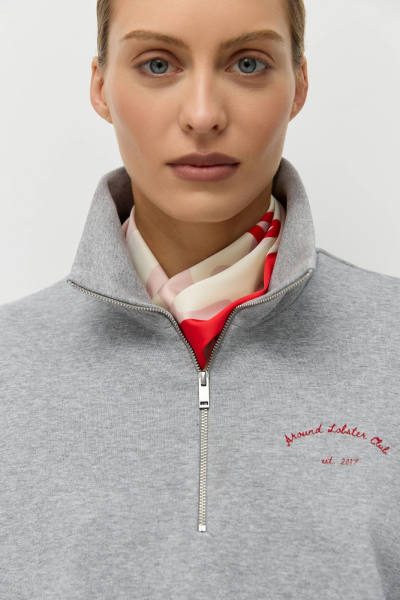 Свитшот Around Lobster Club AROUND, цвет: серый меланж, 219_119C01 купить онлайн