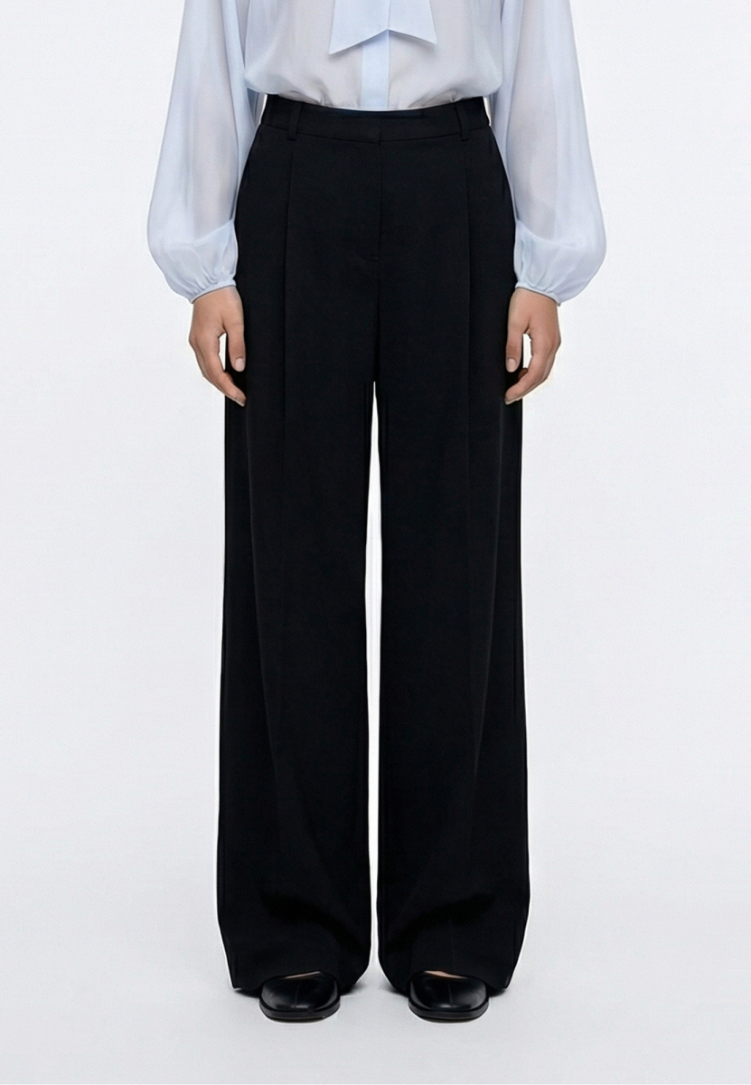 Брюки из костюмной ткани со складками