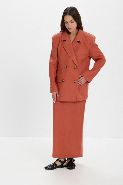 Жакет лен ABDA, цвет: марокканская глина, 112606703517 купить онлайн