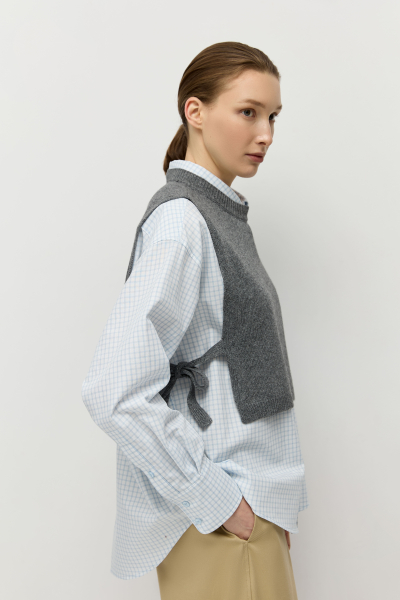 Манишка из смесового кашемира с завязками AROUND, цвет: графит 1611_07C016 купить онлайн