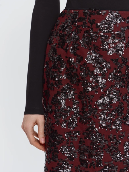 Юбка с пайетками ANNA PEKUN, цвет: Бордовый,  купить онлайн