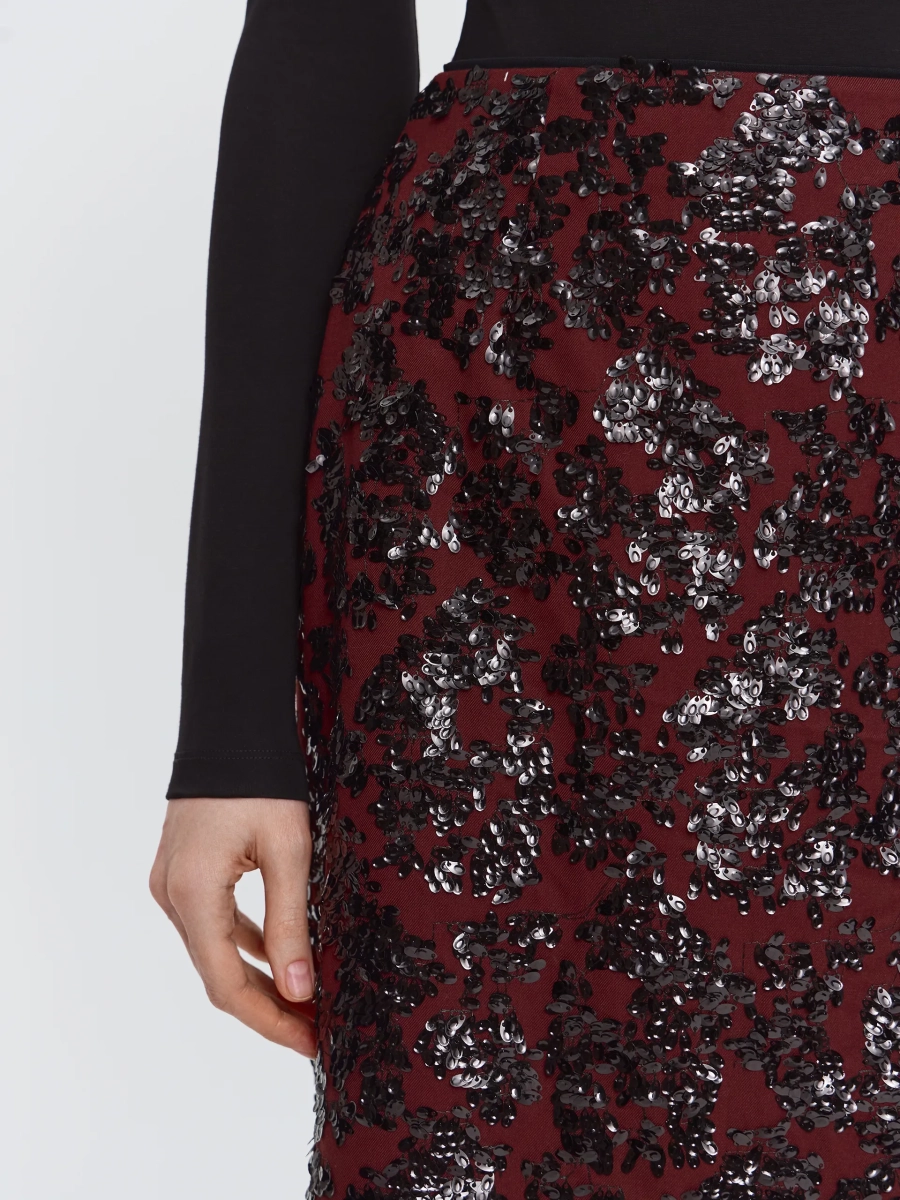 Юбка с пайетками ANNA PEKUN, цвет: Бордовый,  купить онлайн