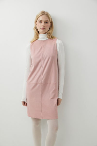 Платье мини прямое из замши Charmstore, цвет: розовый, 111-29568-221 купить онлайн