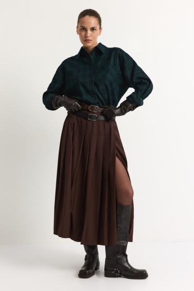 Юбка с двойным ремнем TOPTOP, цвет: коричневый, TT.072.17852.700 купить онлайн