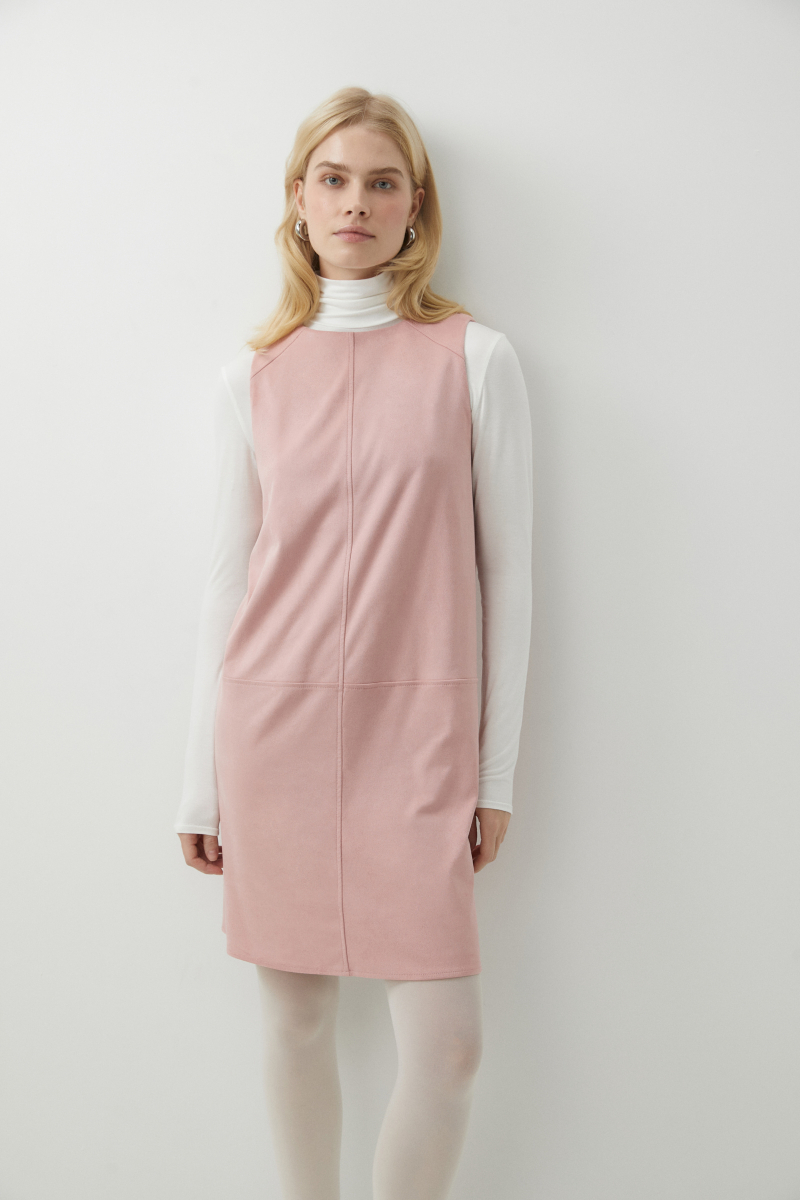 Платье мини прямое из замши Charmstore, цвет: розовый, 111-29568-221 купить онлайн