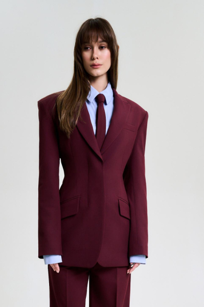 Жакет приталенный BURGUNDY