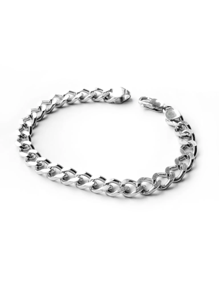 Серебряный массивный браслет «Зацепила»