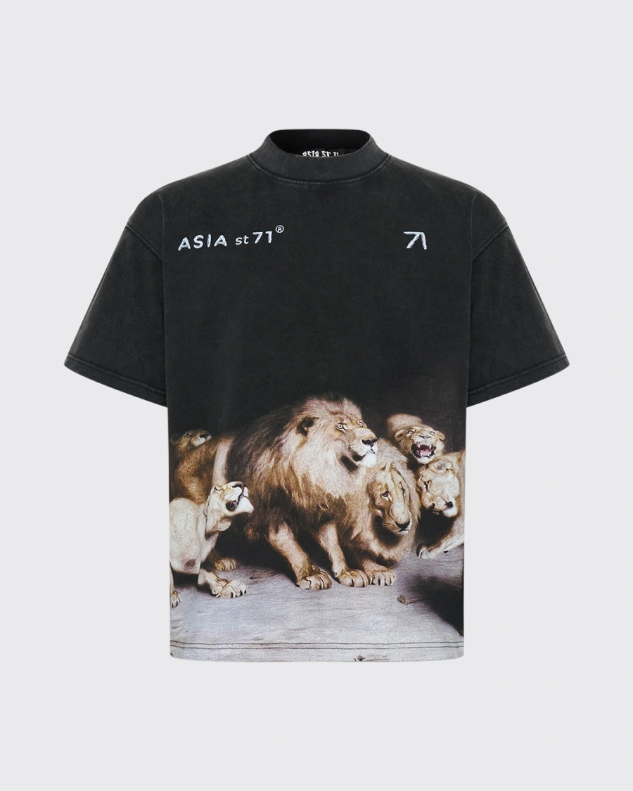 Футболка с принтом ASIA ST 71, цвет: Черный, Ast71.AU-tt-Caravaggio-lions-bl купить онлайн