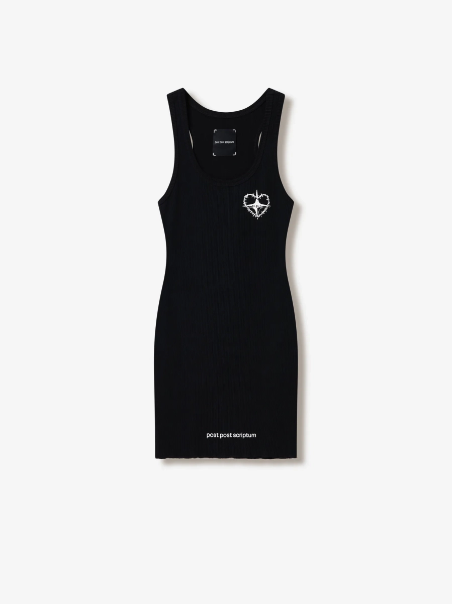Платье в рубчик с принтом POST POST SCRIPTUM, цвет: Черный, 1108.000.00.02.001 купить онлайн