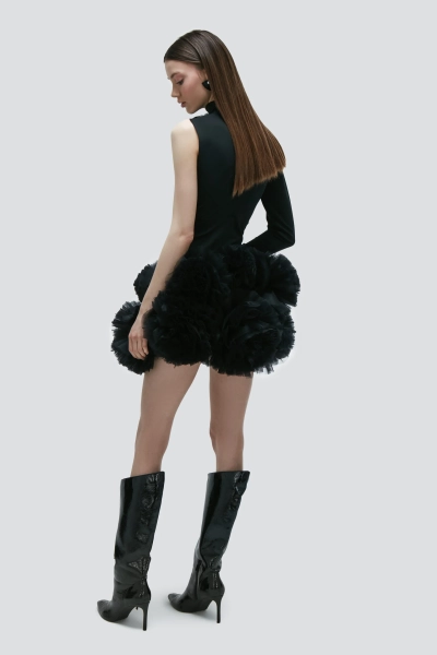 Юбка с черными цветами из фатина Barbino Maison, цвет: black, 710 купить онлайн