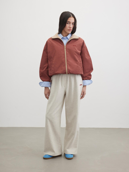 Брюки футер с вышивкой Chaika, цвет: серый-меланж, SS26PA03-115 купить онлайн