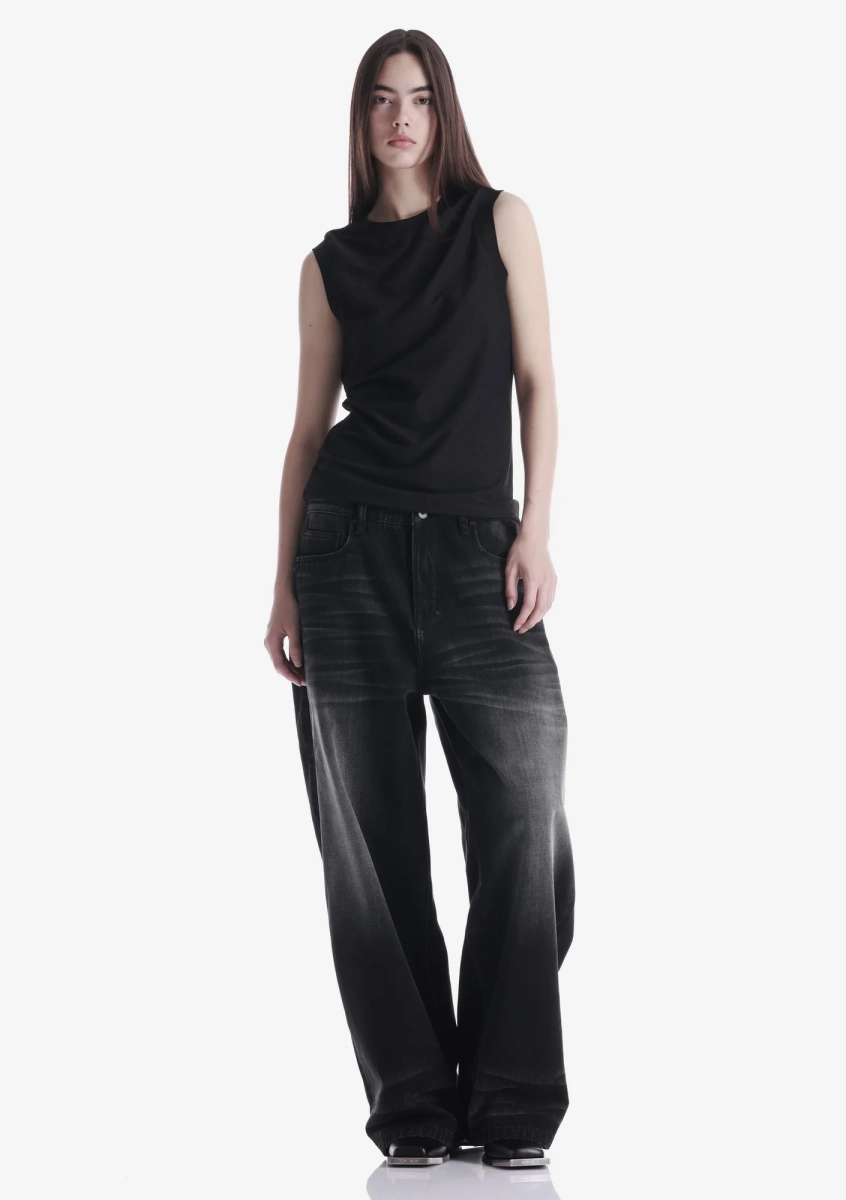 Широкие джинсы KRAKATAU, цвет: Черный, Ru223-1 купить онлайн