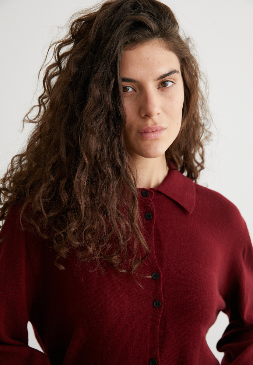 Рубашка трикотажная (шерсть) Marou, цвет: Бордовый, Mar3_2407 купить онлайн