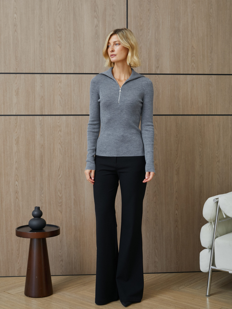 Лонгслив на молнии Molly Marou, цвет: серый, Mar4_2614 купить онлайн