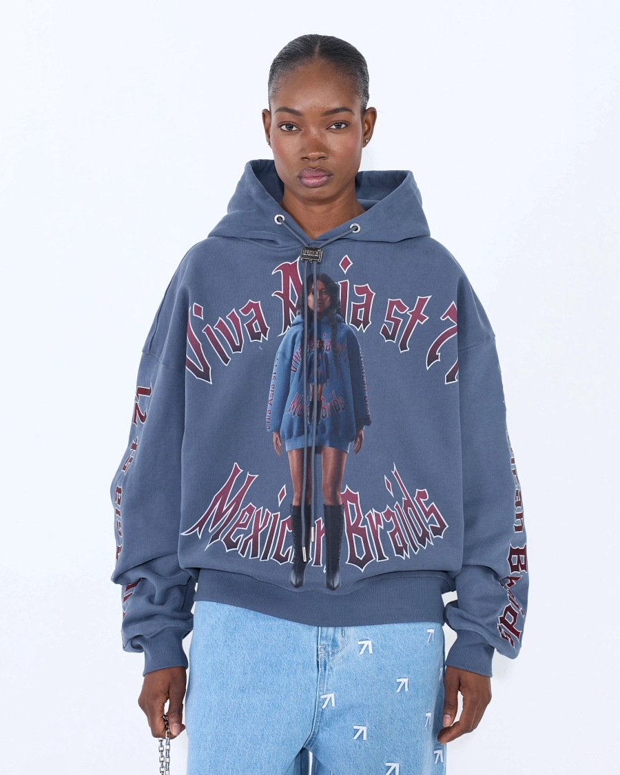 Худи MEXICAN BRAIDS PARIS BLUE