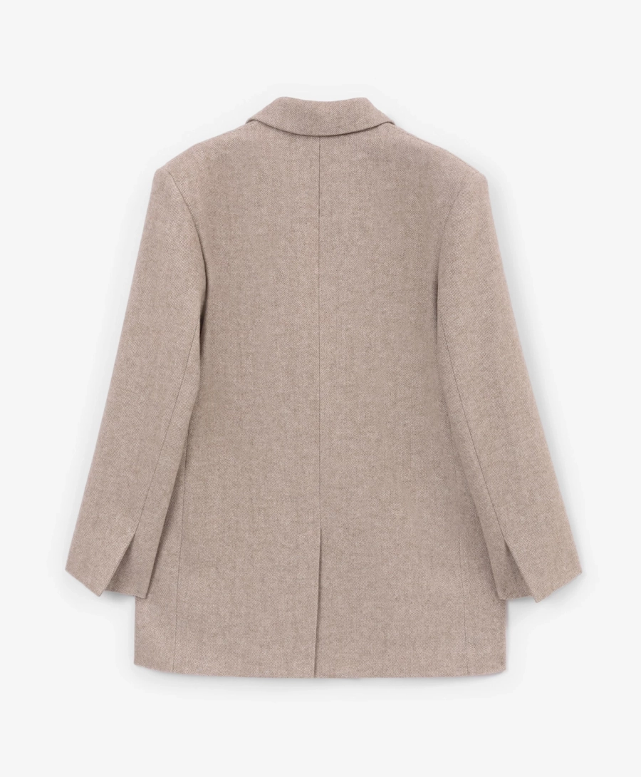 Пиджак из полушерстяного твида "в елочку" GLVR, цвет: бежевый, 225G33GAC4801 купить онлайн