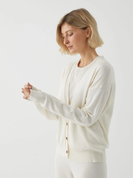 Объемный кардиган Marou, цвет: молочный, Mar_26021402 купить онлайн