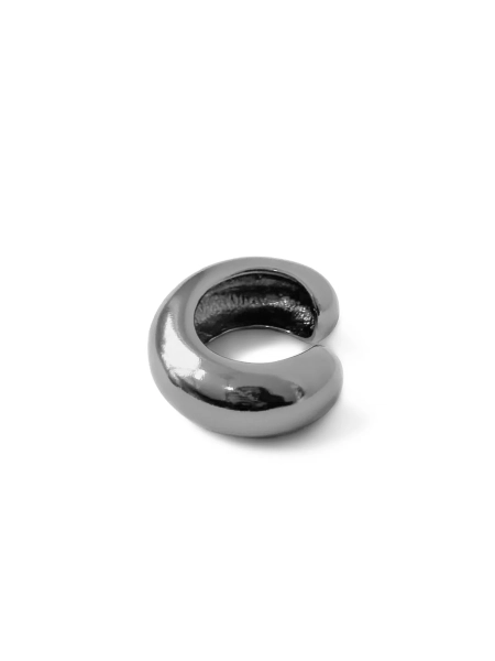 Серебряная серьга-кафф "bubble", как бублик black