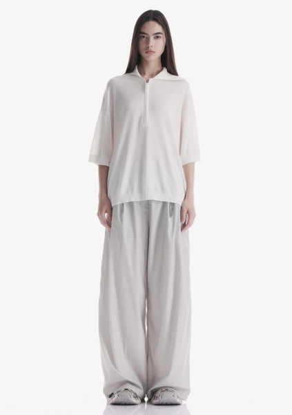 Футболка-поло на молнии KRAKATAU, цвет: белый, Sw45-4 купить онлайн