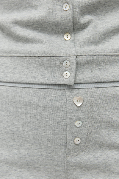 Лонгслив на пуговицах AROUND, цвет: серый меланж, 219_117CE02 купить онлайн