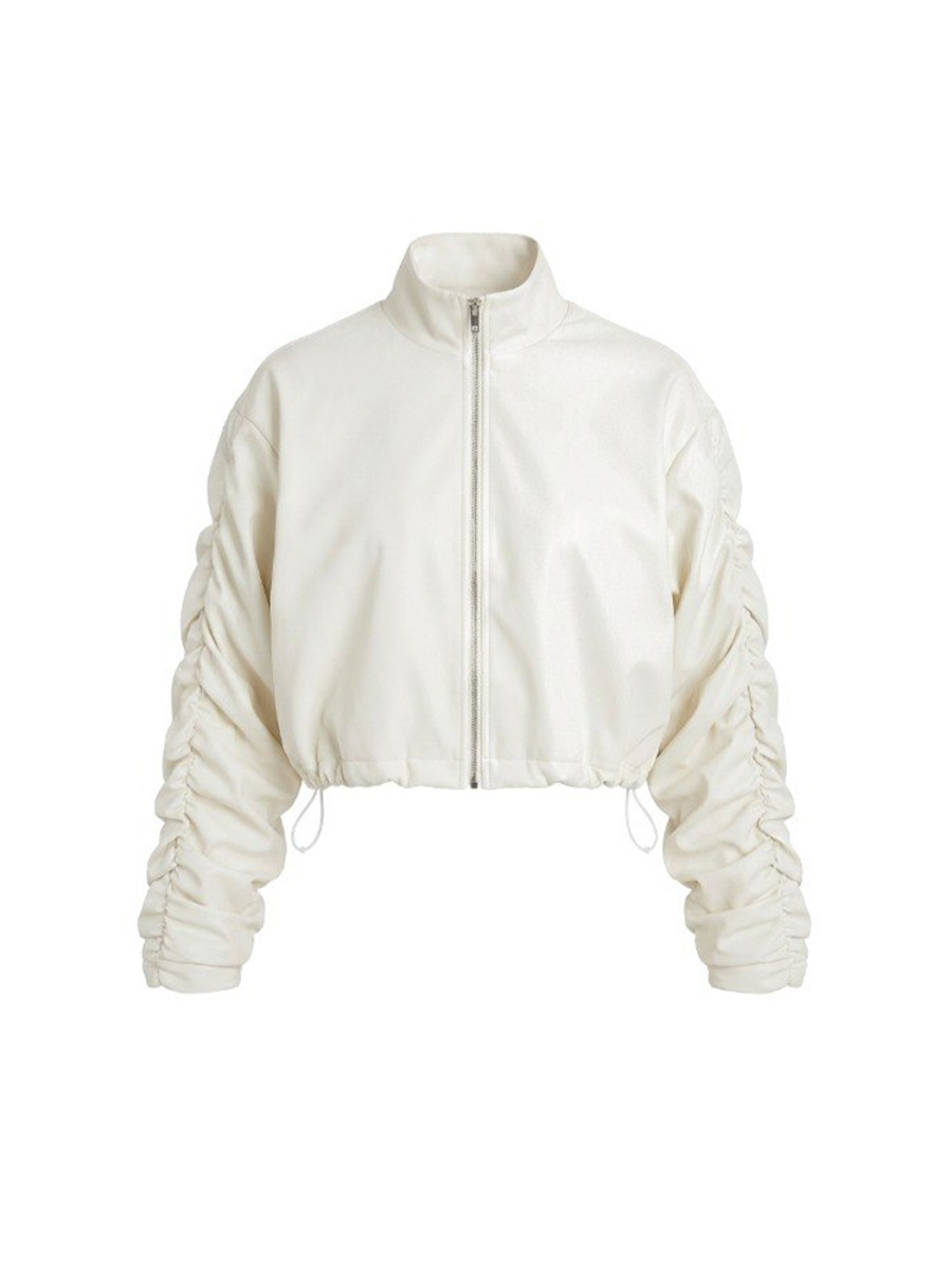 Бомбер из экокожи