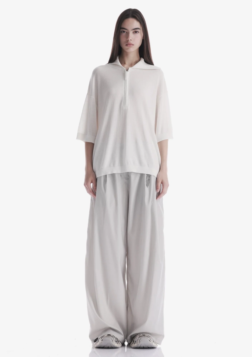 Футболка-поло на молнии KRAKATAU, цвет: белый, Sw45-4 купить онлайн