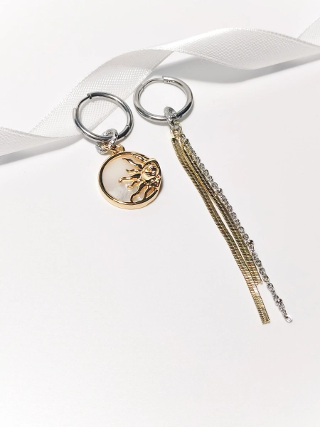 Серьги "Солнце с перламутром" NIN • S • SR-30 купить онлайн