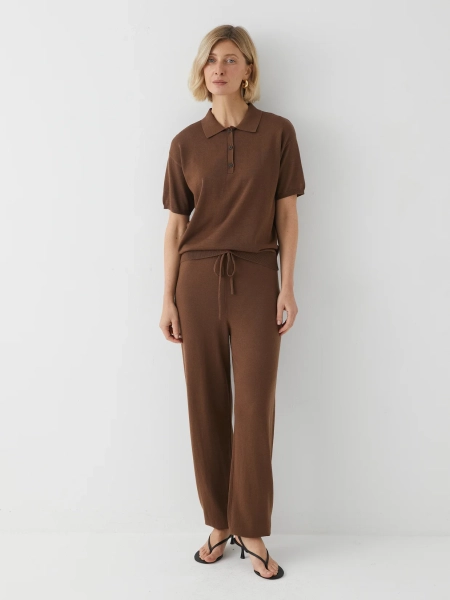 Поло вязаное Marou, цвет: коричневый, Mar_26021403 купить онлайн