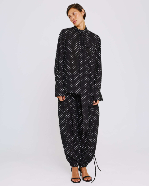 Брюки-шаровары в горох Anmuse, цвет: Черный, TR26SP306-BLC купить онлайн