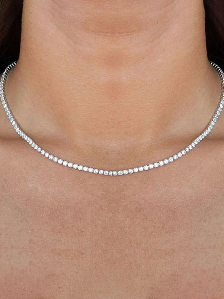 Теннисное колье Tosya Store, цвет: серебро, 70-72-Э000281 купить онлайн