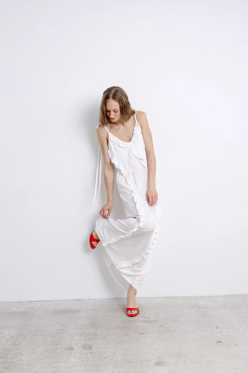 Сарафан с воланами white issju, цвет: белый,  купить онлайн
