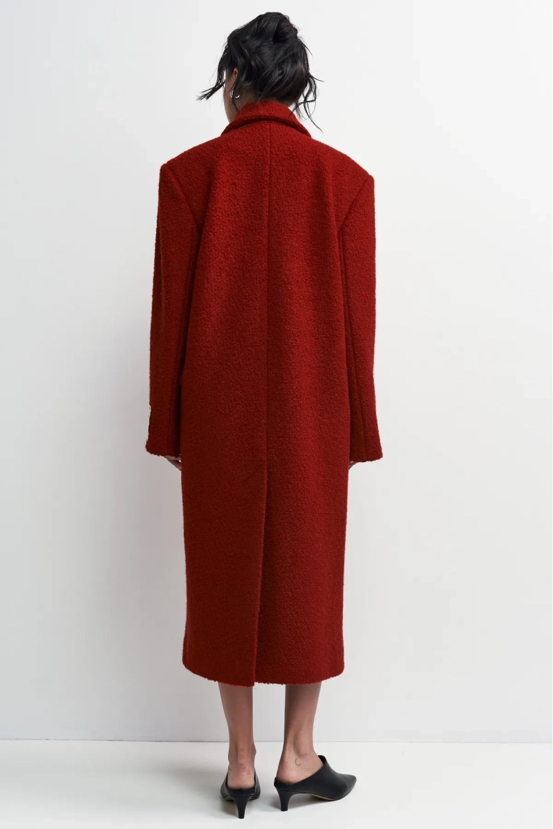 Пальто-макси из вареной шерсти Насыщенный красный Erist store, цвет: красный, НФ-00003235 купить онлайн