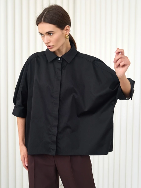 Рубашка оверсайз с коротким рукавом I.B.W., цвет: Черный, SH018 купить онлайн