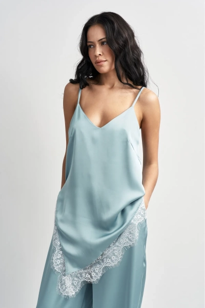 Топ с кружевом Erist store, цвет: бирюзовый, НФ-00003475 купить онлайн