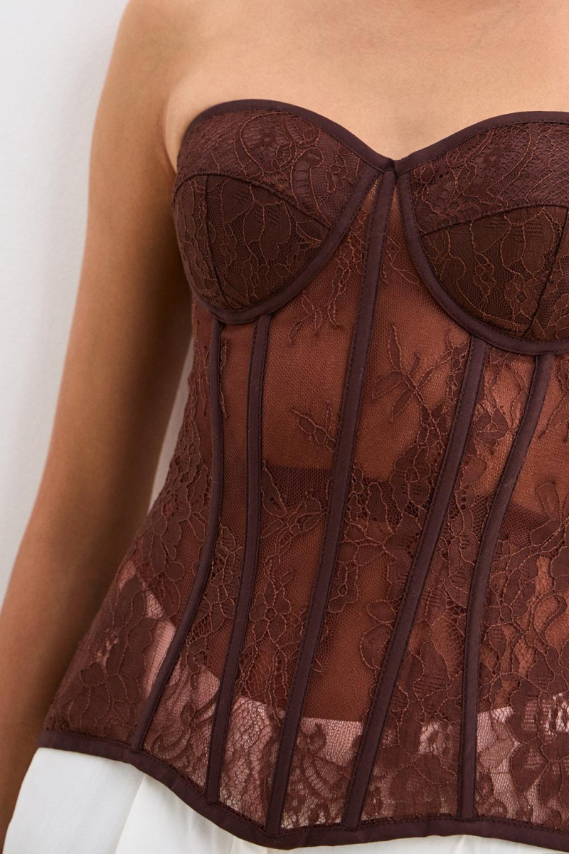 Корсет с кружевом ENEVOO, цвет: коричневый, 06538 купить онлайн