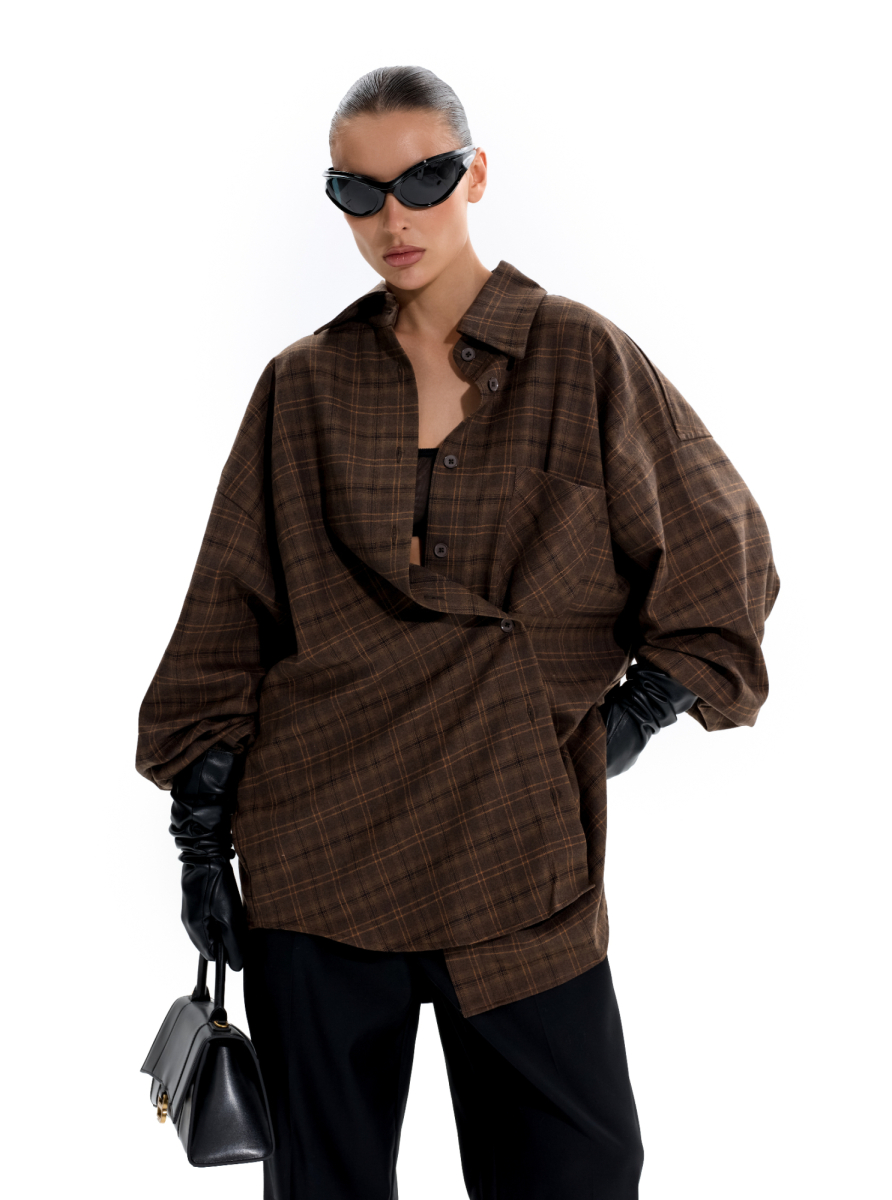 Объемная рубашка в клетку