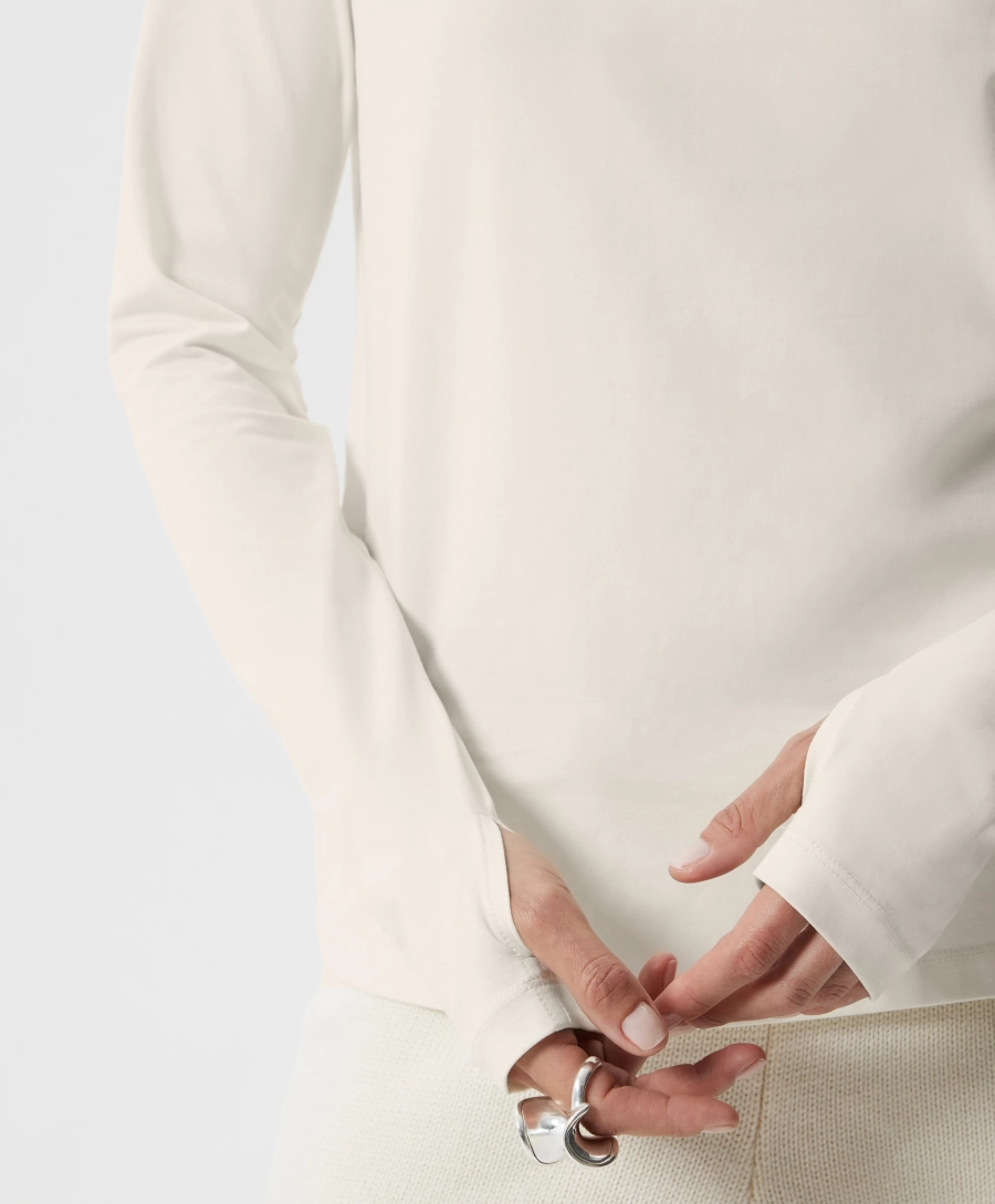 Лонгслив полуприлегающего силуэта GLVR, цвет: молочный, 225G33GAC1203 купить онлайн