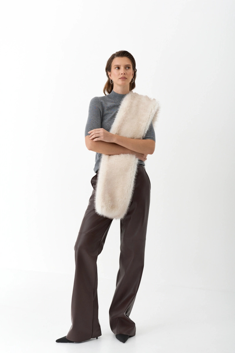 Топ с воротником стойка из мериноса Ricoco, цвет: серый, 5066/4 купить онлайн