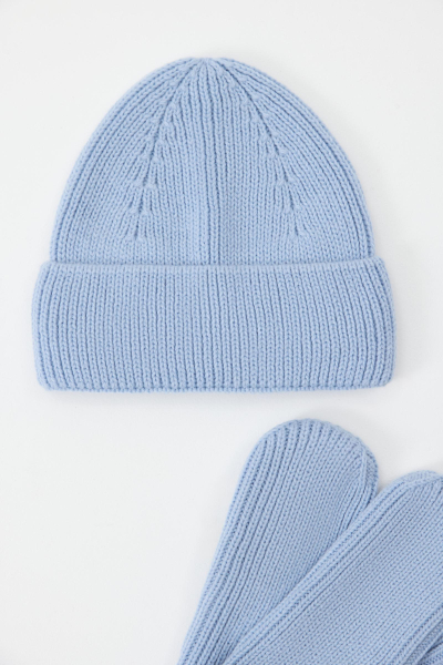 Шапка бини из шерсти мериноса Charmstore, цвет: голубой 608-45098-668 купить онлайн
