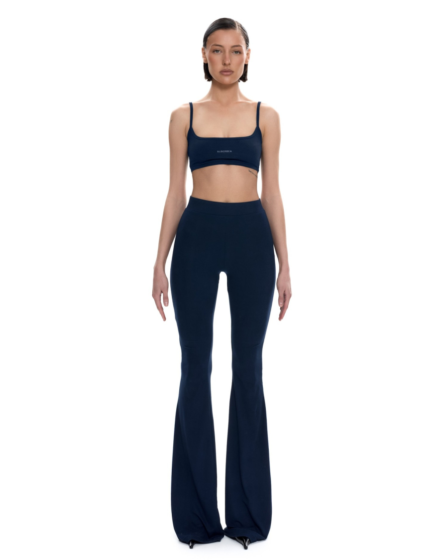 Брюки клёш базовые Suborbia, цвет: темно-синий, 006843 купить онлайн