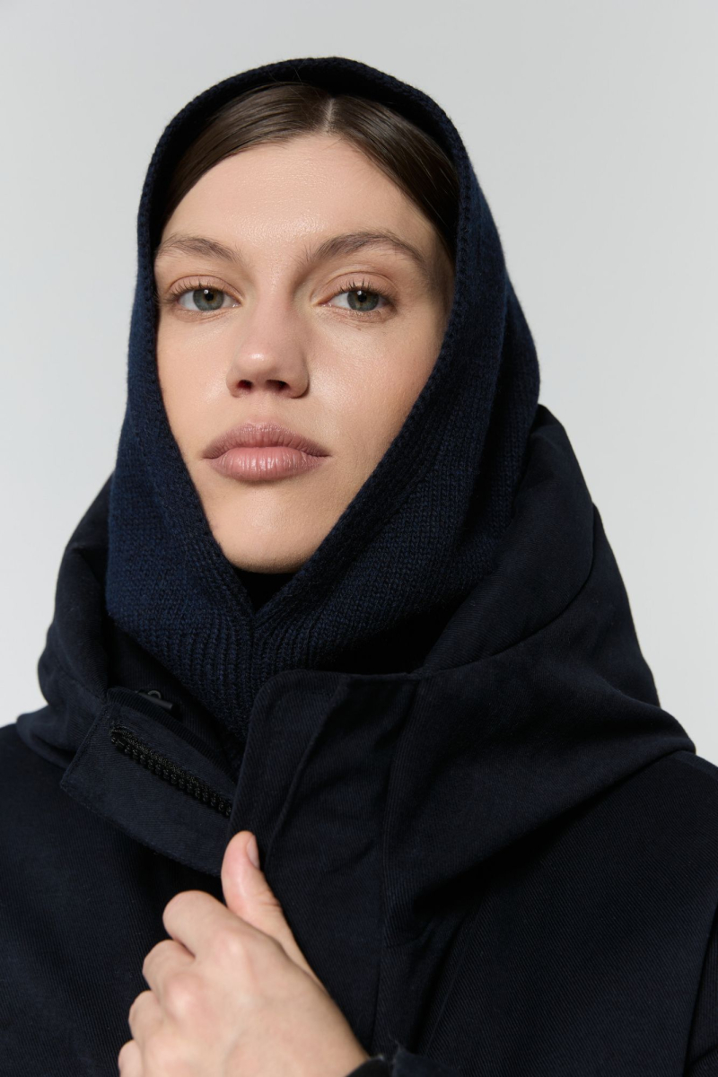 Капор из смесового кашемира ver.2.0 AROUND, цвет: темно-синий 1411_07C22 купить онлайн